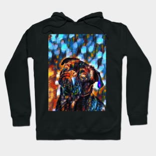 Cute Black Pug Dog Oil Painting Gift Hoodie